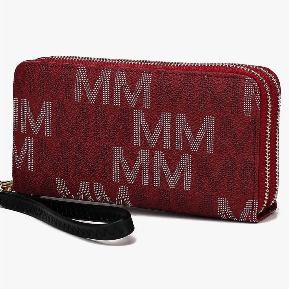 MKF Collection Red Wristlet/ Wallet with detachable Strap